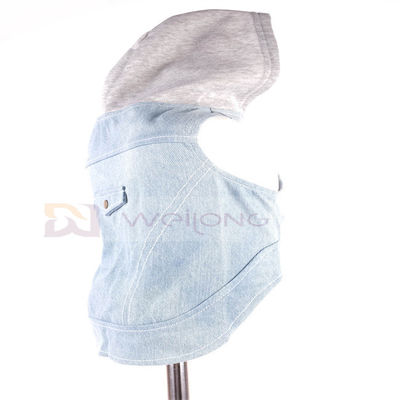 Год сбора винограда Hoodie щенка джинсовой ткани хлопка голубой помыл одежды XS-XL