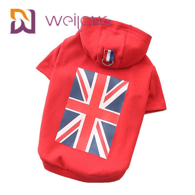 Hoodie любимца флага Великобритании печати Юниона Джек тип Hoodies резинового короткий собаки BSCI милые