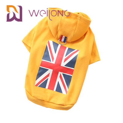 Hoodie любимца флага Великобритании печати Юниона Джек тип Hoodies резинового короткий собаки BSCI милые