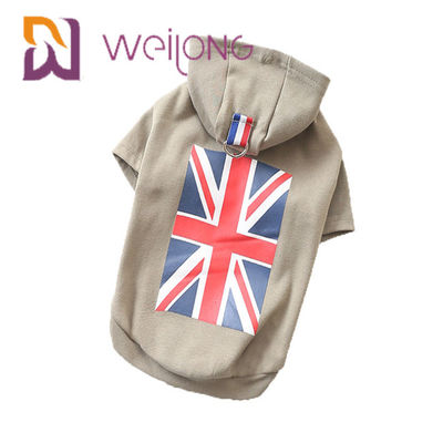 Hoodie любимца флага Великобритании печати Юниона Джек тип Hoodies резинового короткий собаки BSCI милые