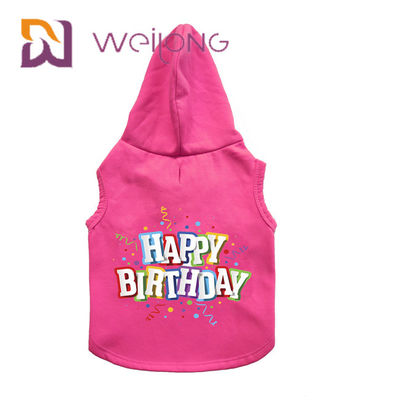 Красочный резиновый Hoodie любимца дня рождения печати подгонял розовый Hoodie собаки