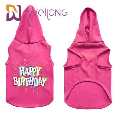 Красочный резиновый Hoodie любимца дня рождения печати подгонял розовый Hoodie собаки